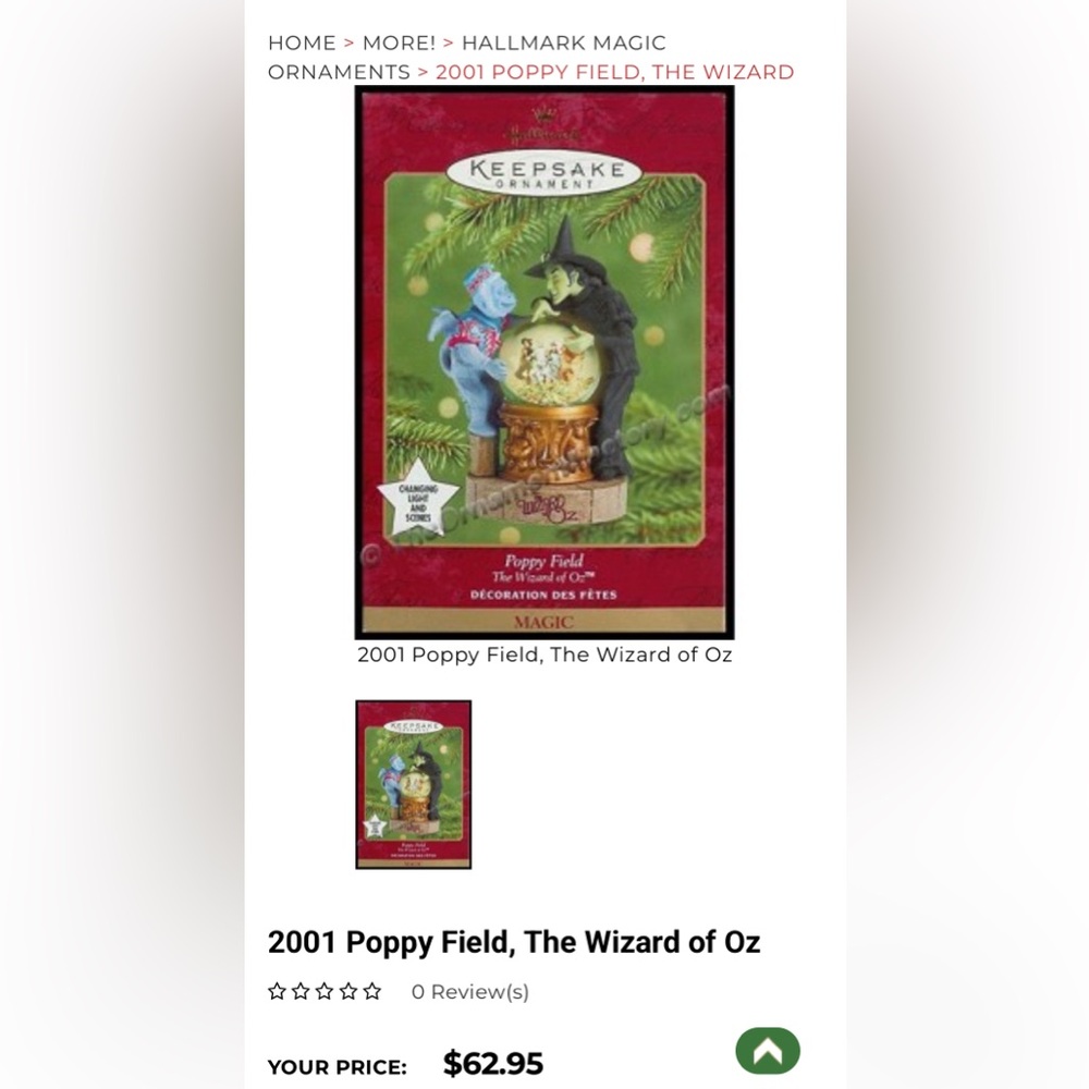 Hallmark Keepsake “Poppy Fields” Wizard of Oz Ornament - Picture 11 of 11